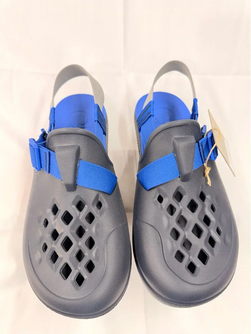 New Chaco Chillos Clog Sandals Slingback Mens 11 Gray Blue Casual Outdoor Adjust